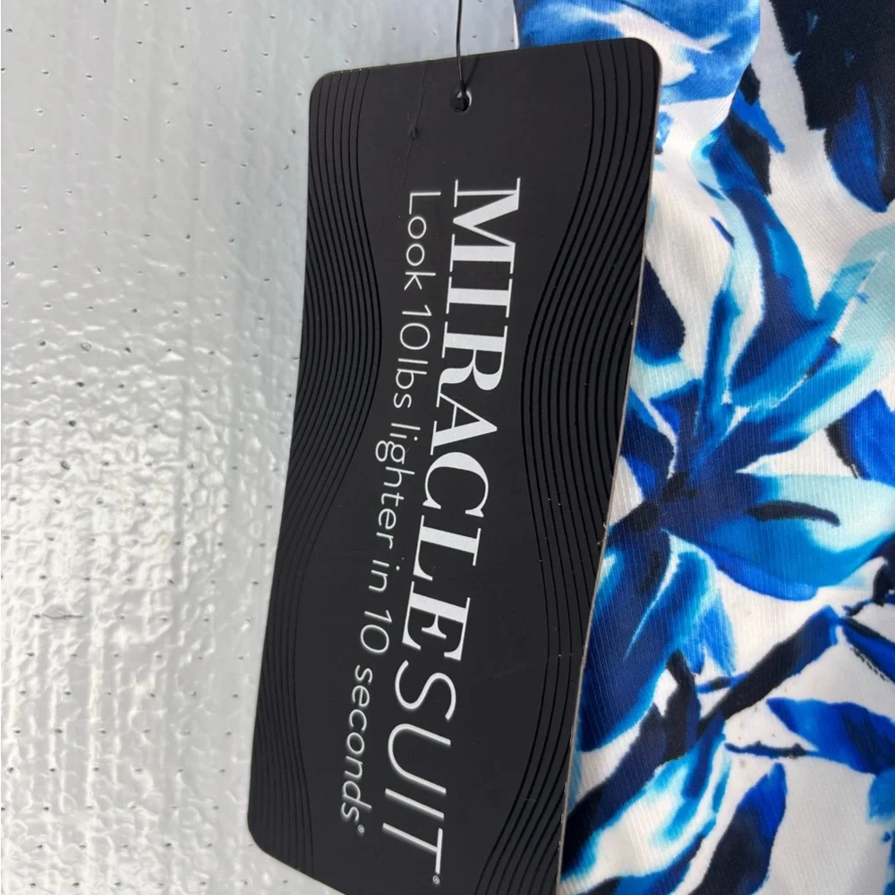 Miraclesuit 8 S/M Aloha Vibrant Blue Floral One Piece Swimsuit - Picture 8 of 11